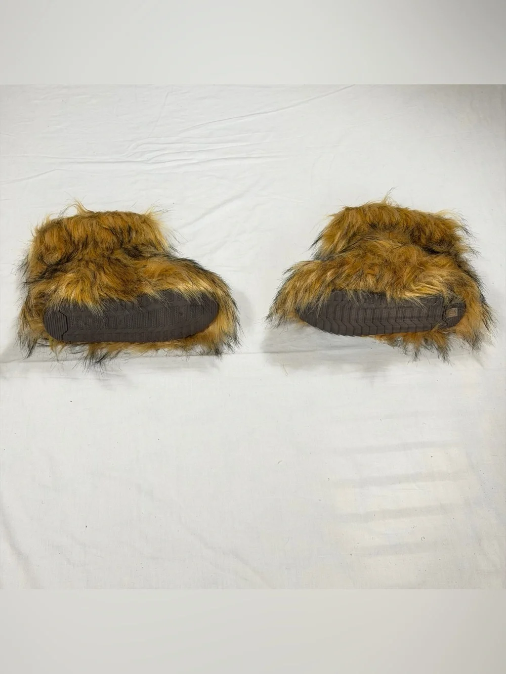 Women's 11 Brown Shaggy Faux Fur Yeti Boots NWOT Y2K Festival